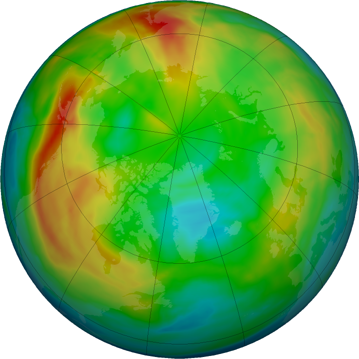 Arctic ozone map for 04 January 2022